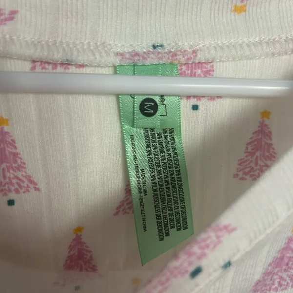 Honeydew Pink Christmas Tree Cuddle Crew Pajama Set Medium NEW - Image 5