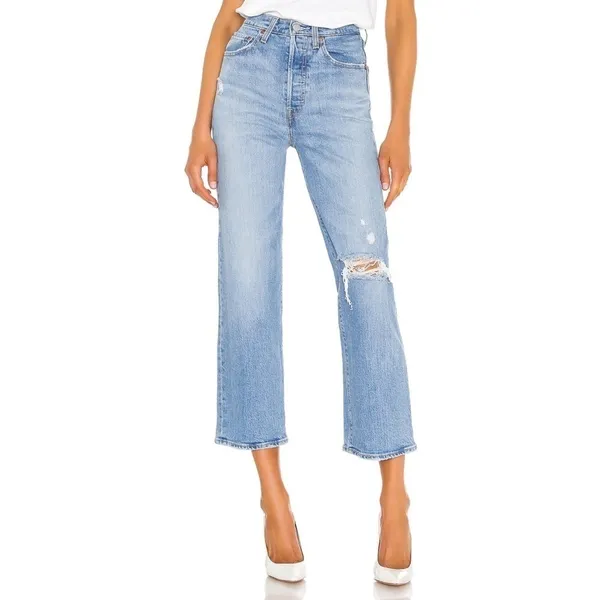 Levi’s Ribcage Straight Light Wash High Waisted Tango Fade Jeans - Image 2