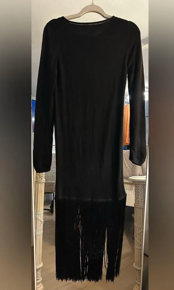 NEW PIKA at 11 Maxi Black Fringe Dress Small - Image 2