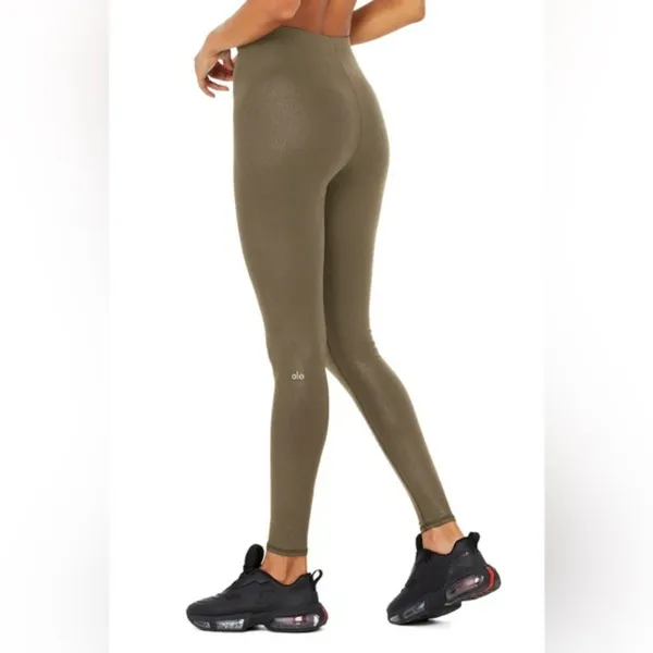 Alo Yoga Faux Leather Airbrush High-Waist Leggings “Hot Cocoa” - Image 2