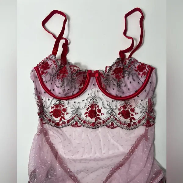 Victoria's Secret Very Sexy Push Up Rosebud Wicked Lingerie Teddy One Piece - Image 5