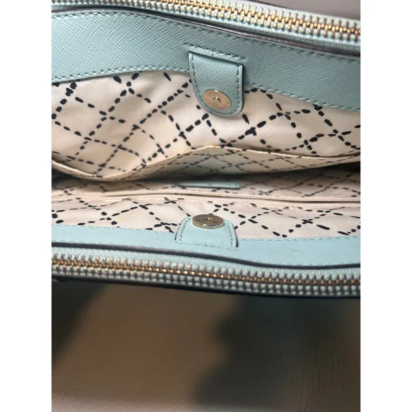 Kate Spade New York Loden Newbury Lane Satchel Hand Bag Light Blue Saffiano‎ - Image 5