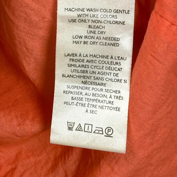 Maeve Anthropologie Halter Dress Button Front Linen‎ Blend Red Blue Large - Image 5