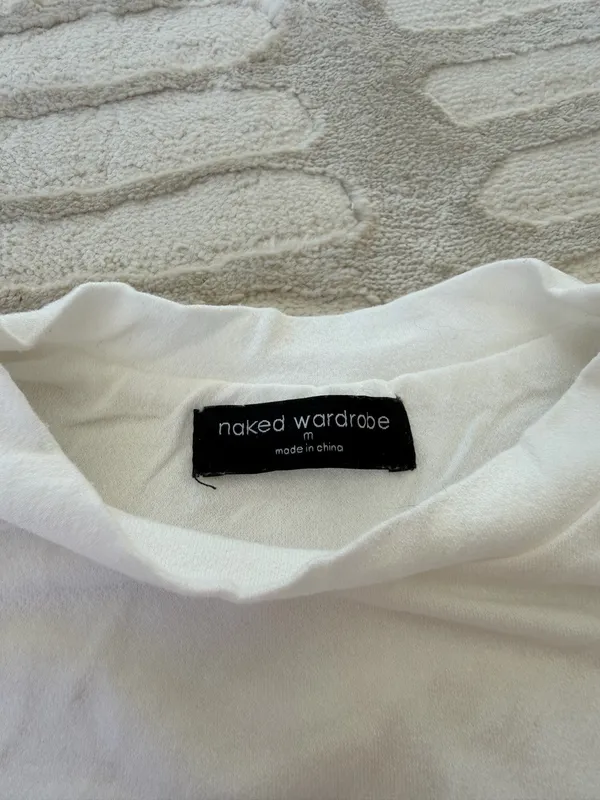 Naked Wardrobe Double Lined White Bodysuit M - Image 2