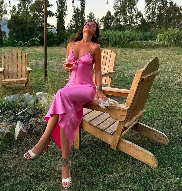 ZARA maxi dress hot satin pink lingerie style ruffled midi party Wedding cocktail Valentine’s date - Image 4