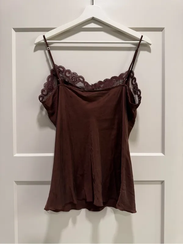 Trina Turk brown Silk Lace Trim Camisole - Image 5
