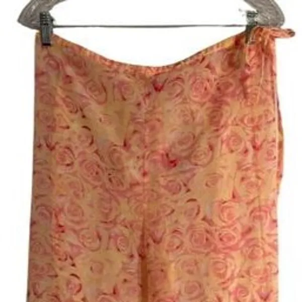 Romance Loungwear Womens M Pink Floral Pant Camisole Robe Sheer Romantic Love - Image 8