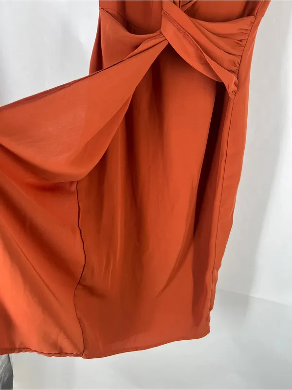 ASOS Twist & Drape Midi Dress in Rust Orange - Image 5