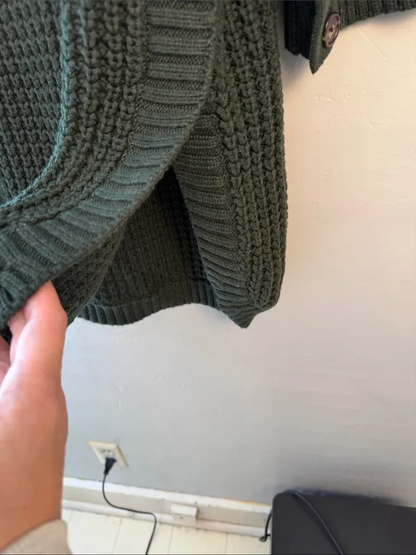 J. Crew Olive Green Chunky Turtleneck Sweater with Button Cuffs size small - Image 3