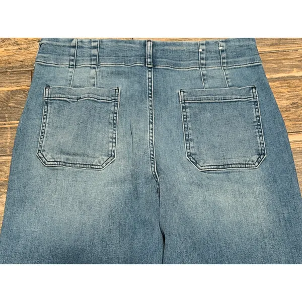 Maeve The Colette Wide Leg Jeans High Rise Cropped Blue Size 32 Anthropologie - Image 9
