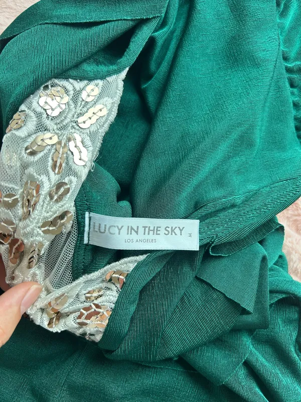 Lucy in the Sky Green Mini Dress - Image 3