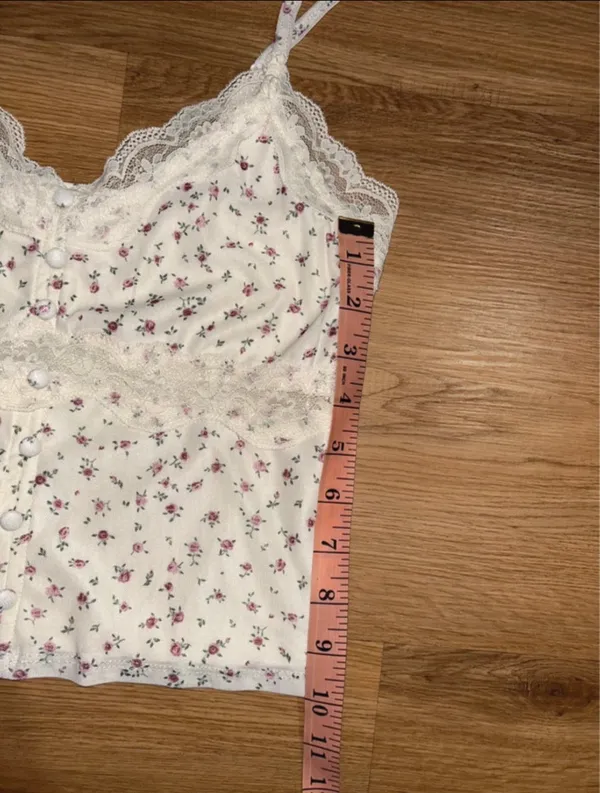 Pink Rose Camisole Floral Tank Top - Image 3