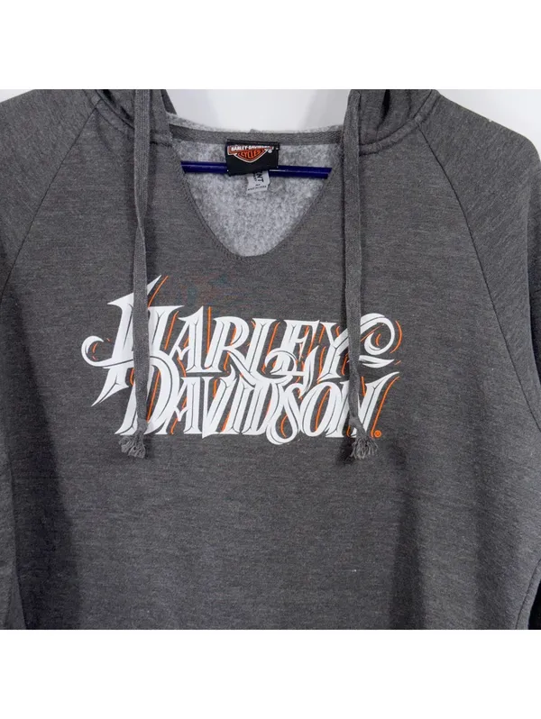 Harley-Davidson Savannah GA Gray Hoodie Size M - Image 2
