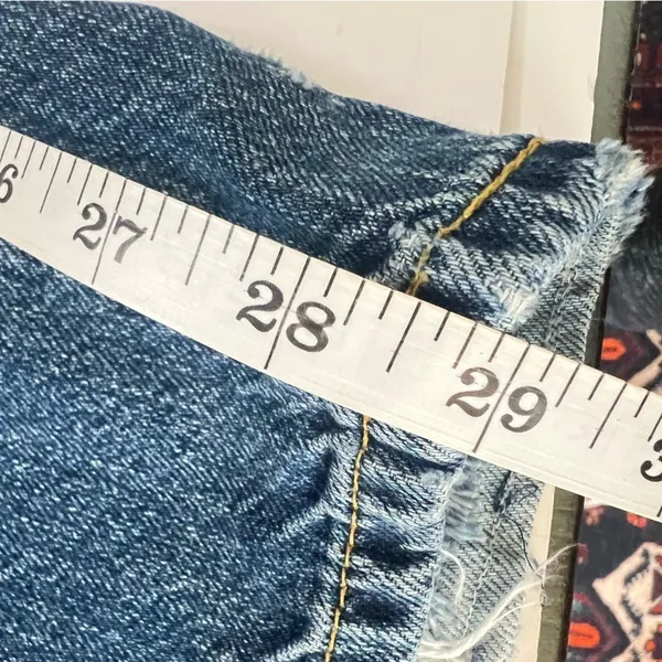 Zara Studio Wide Leg Distressed High Rise Jeans Blue Size S - Image 9