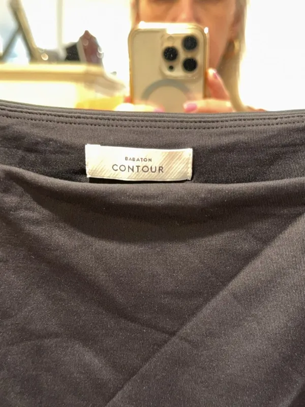 Babaton Contour Square Neck Short Sleeve Bodysuit Black Size M - Image 3