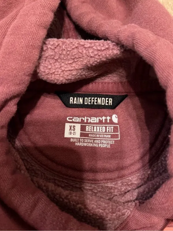 Carhartt Rain Defender Sweatshirt Womens XS Red Graphic Crewneck - Image 3