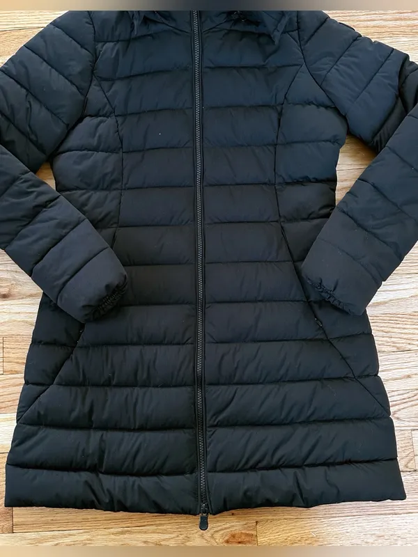 Save The Duck Women’s Long Puffer Coat Black S Plumtech - Image 2