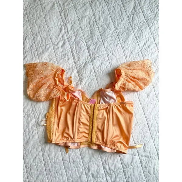 Sugar Thrillz Art of the Swoon Corset Bustier Top XXL Yellow Gold - Image 2