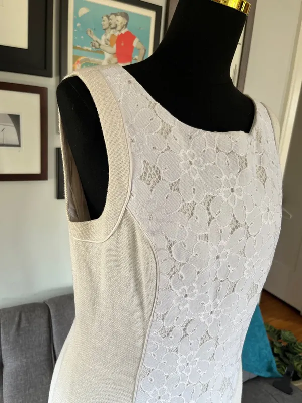 Lilly Pulitzer "Idola" White Lace-Panel Sheath Midi Dress size 12 - Image 2