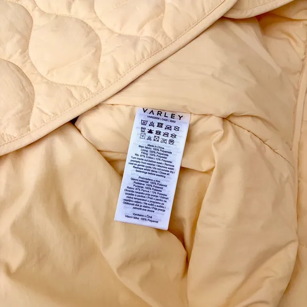 NWT!! VARLEY Luca Quilted Jacket Solid Reed Yellow Bomber Snaps Solid Medium - Image 14