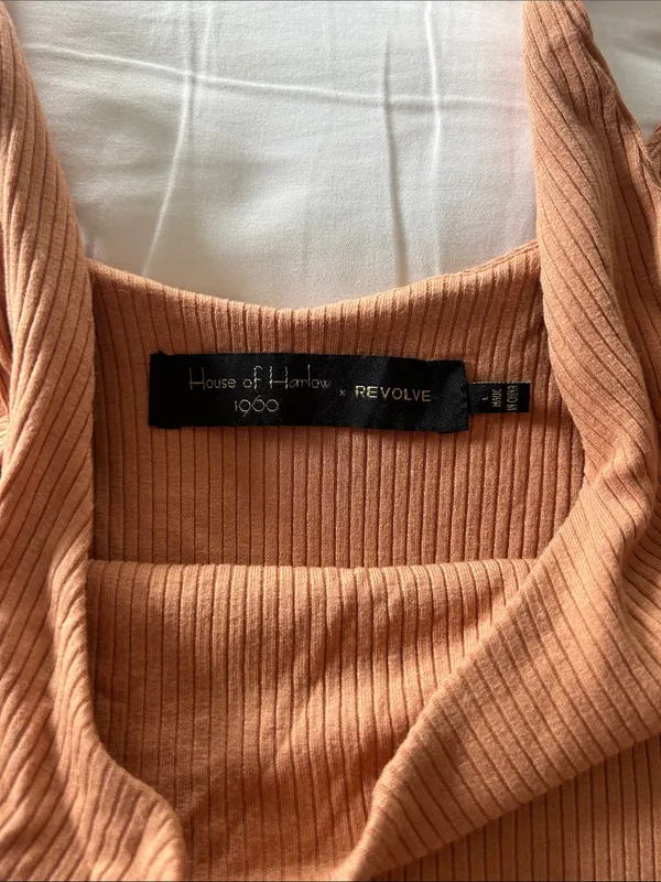 House of Harlow 1960 Ribbed Scoop Bodysuit - Terracotta - Image 2
