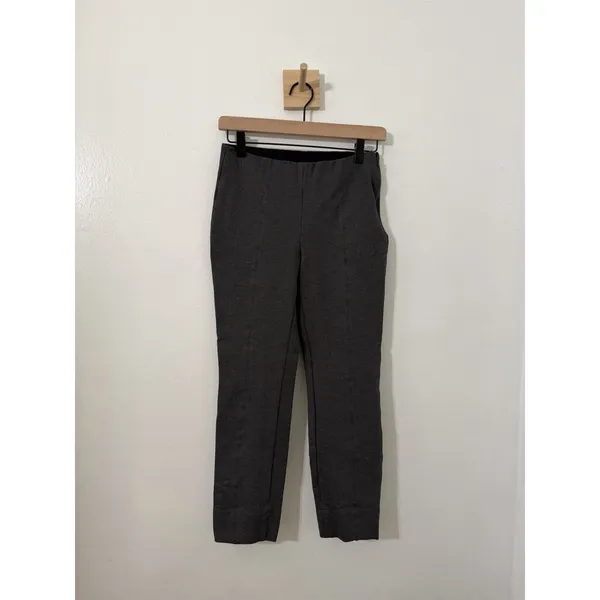 Quince Ultra-Stretch Ponte Pintuck Ankle Pant Small Charcoal Grey Workwear - Image 3