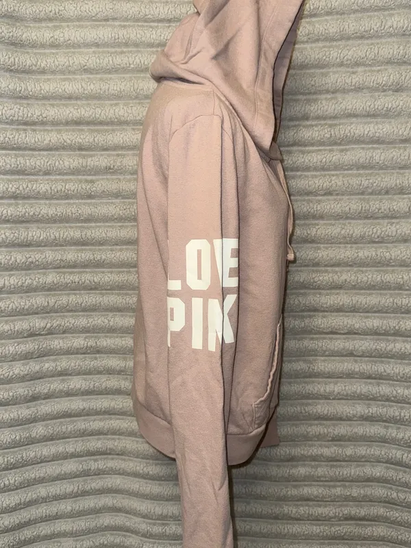 Victoria’s Secret PINK Y2K Light Pink Zip Hoodie L Fits S - Image 5