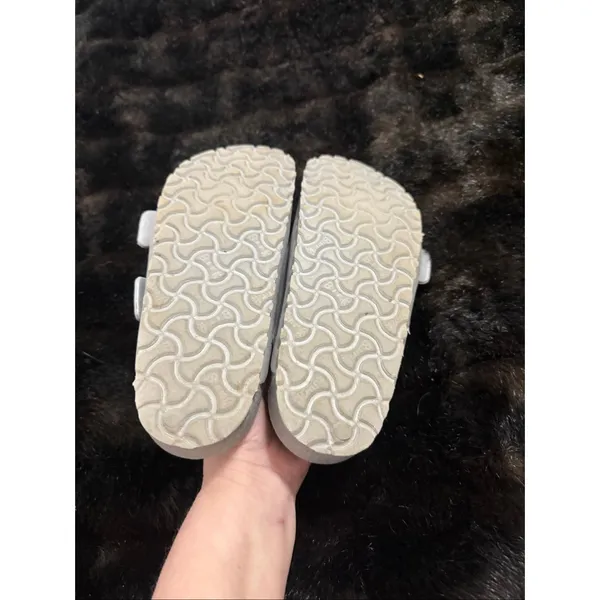 Birkenstock Womens 37 6.5 Arizona Rubber Sandals Shoes Gray Double Straps - Image 5