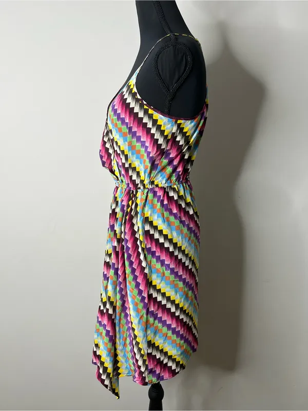 Charlie Jade Multi-Color Chevron Wrap Sundress - Women Size:XS - Image 3