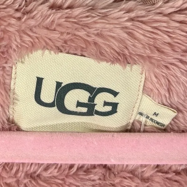 UGG Aarti Hooded Fleece Robe Dusk Pink 1121091 Plush Loungewear M - Image 9