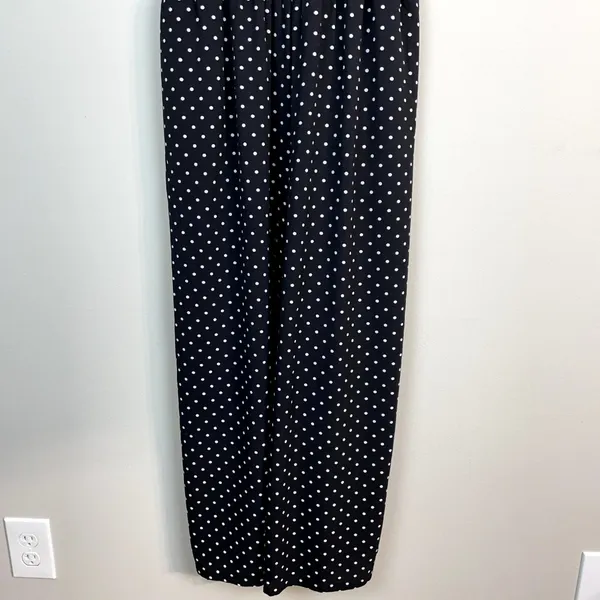 Apt 9 Jumpsuit Womens Large Black‎ White Polka Dot Cropped Wide Leg Sleeveless - Image 6