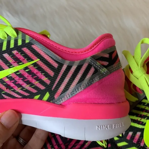 Nike Free Tr Fit 5 Pink Pow/Volt Black Athletic Shoes Size 7 - Image 10