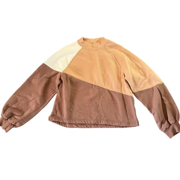 Abercrombie & Fitch‎ Women’s Medium Mini Mockneck Colorblock Fleece Sweatshirt - Image 3
