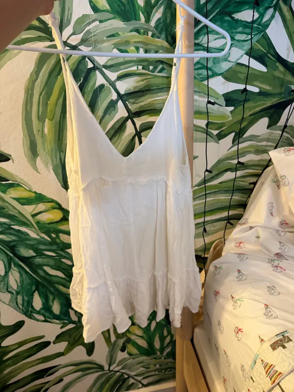 Boutique White cover-up/ sundress with shorts - Image 5