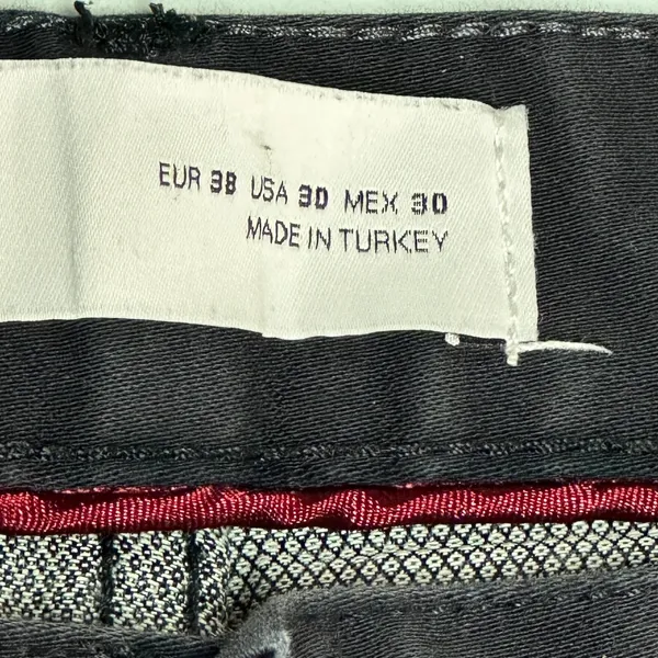 Zara Mens Skinny Fit‎ Black Pants 5-Pocket Denim Style Trousers Size 30 - Image 5