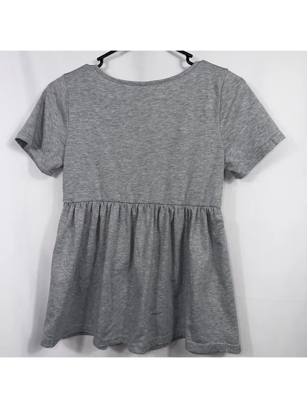 Icon Apparel Women’s M Gray Button Front Babydoll Top - Image 6
