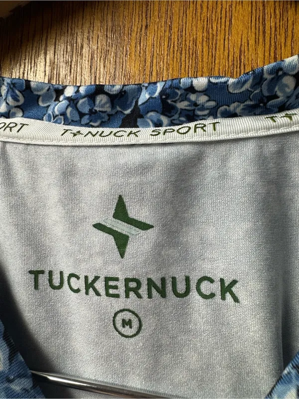 Tuckernuck Tnuck Sport Short Sleeve Floral Top Shirt Round Neck Blue Medium - Image 5