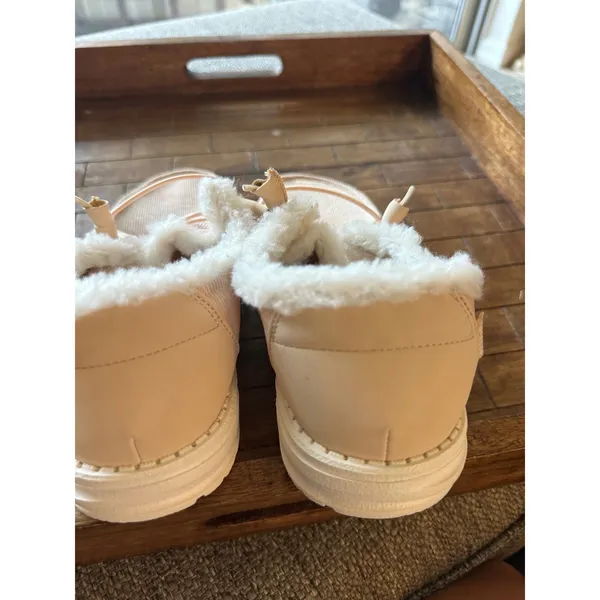 Hey Dude Wendy‎ Corduroy Peach Pink Faux Fur Lined Slip On Loafers Womens Shoes - Image 5