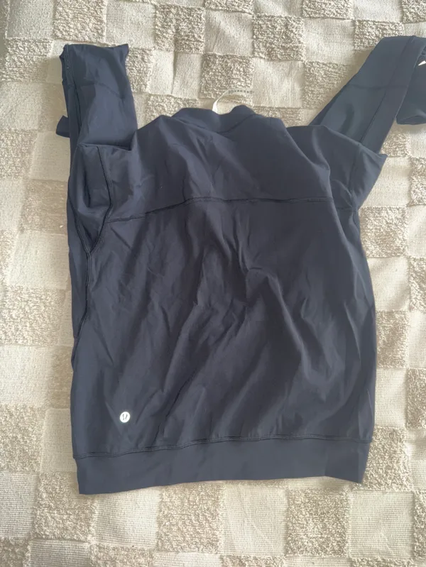 Lululemon Two Track Mind Jacket Black Bomber Full Zip Reflective Trim Womens S - Image 5
