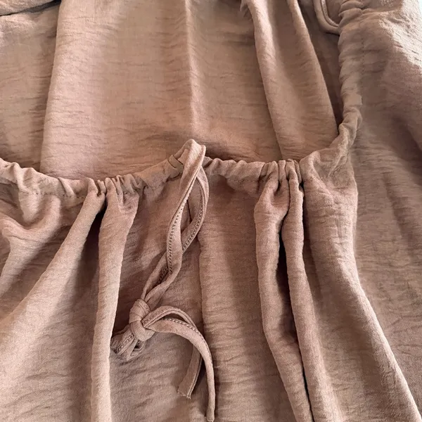 Women's Brown Open Back Thin Strap Dress Size Large #260467 - Image 5