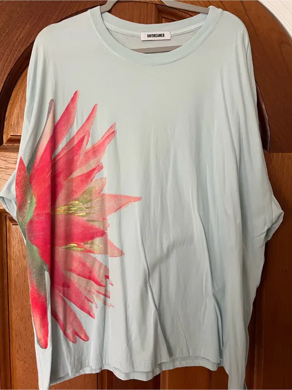 Daydreamer Light Blue Tee with Pink Floral Graphic - Image 3