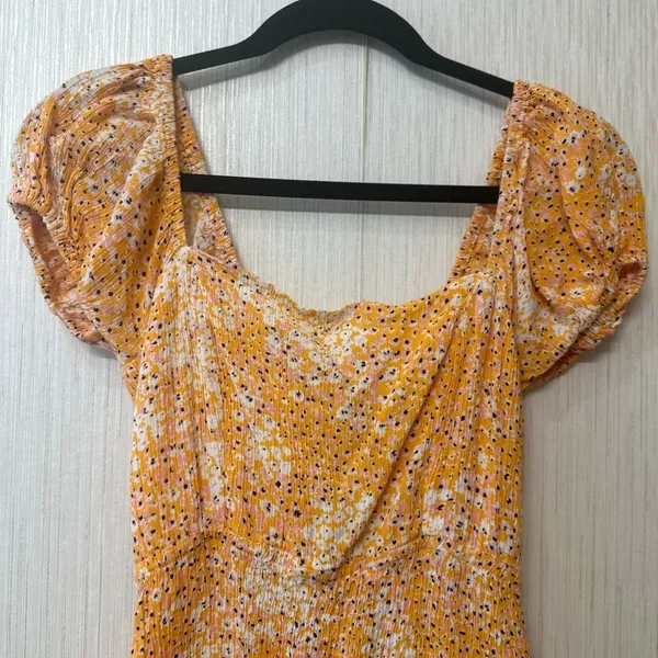 Sim and Sam Orange Square Neck‎ Mini Dress size medium - Image 3