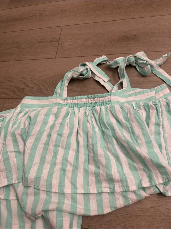 Stoney Clover x‎ Target Lane Mint Green Striped Linen Blend Two Piece Set Size L - Image 7