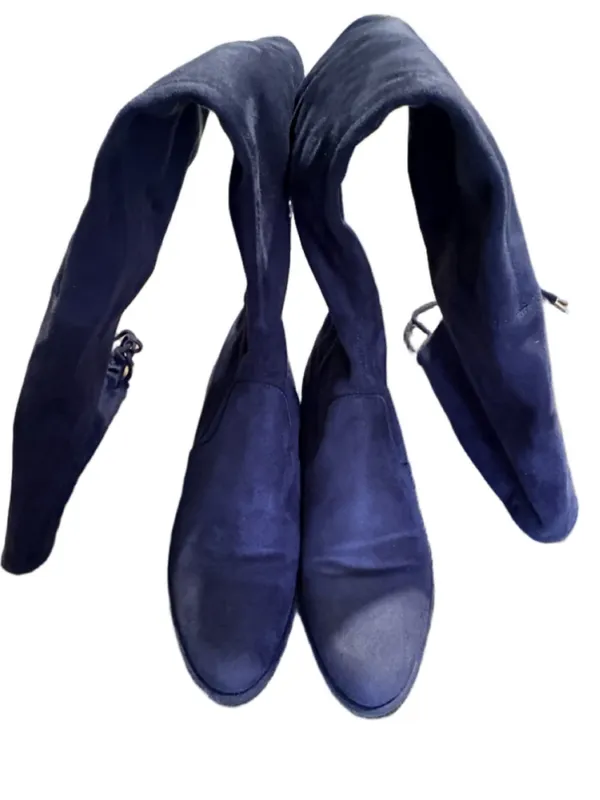 Marc Fisher Humor 2 Over-the-Knee Flat Riding Boots Women's Size 8 Navy Blue - Image 5