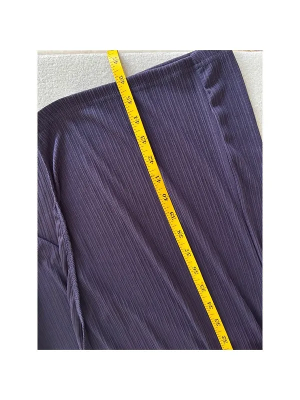 Shein Plisse Ribbed Midi Dress Womens Size Large Purple Belted‎ Dolman Boat Neck - Image 9