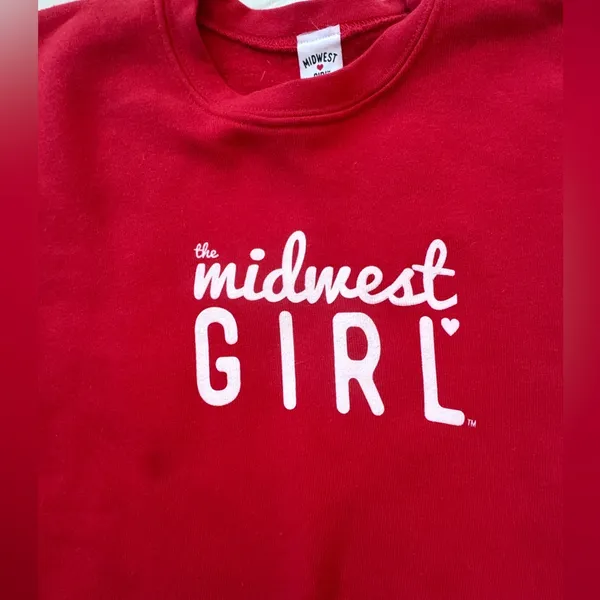 The Midwest Girl (TM) size XS Red Cropped Sweatshirt - Image 3
