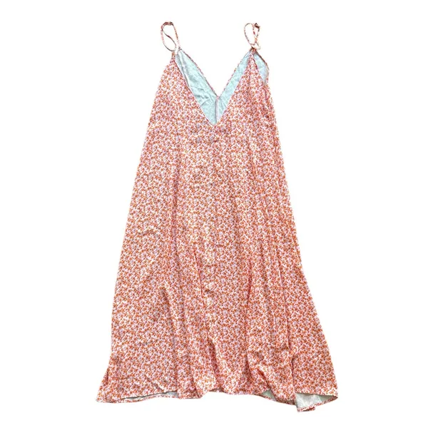 Revolve RESA Hannah Slip Dress Womens Medium Orange Floral Midi NWT Missing Sash - Image 5