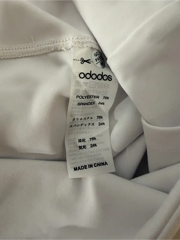 Ododos White Straight Leg Yoga Pants - Size Large - Image 5