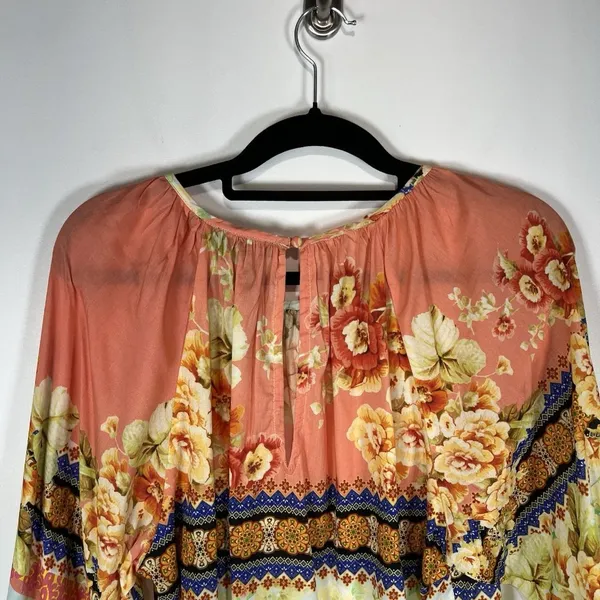 Tolani Tunic Top Size XS Floral 100% Modal Colorful Long‎ Sleeve Boho Peasant - Image 7