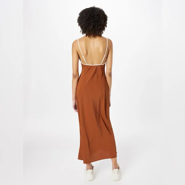 Abercrombie & Fitch Keyhole Slip Maxi Dress - Ochre - XSP - Image 3
